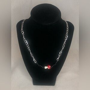 Handmade chain mushroom necklace